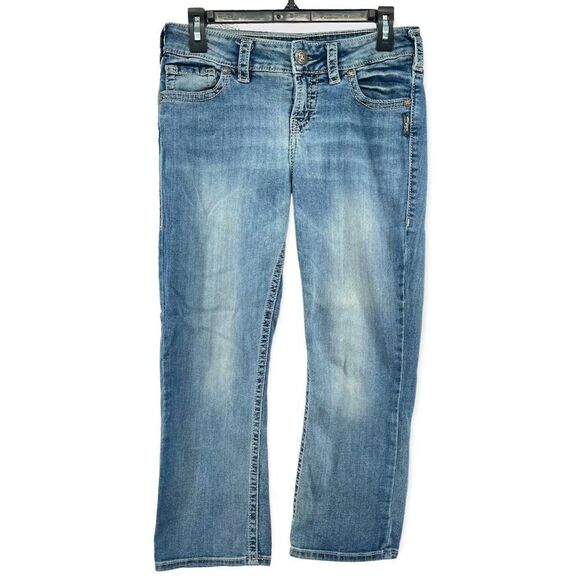 Silver Jeans Suki Mid Capri Western Glove Works Women’s Denim Jeans Size 29 - Picture 1 of 14